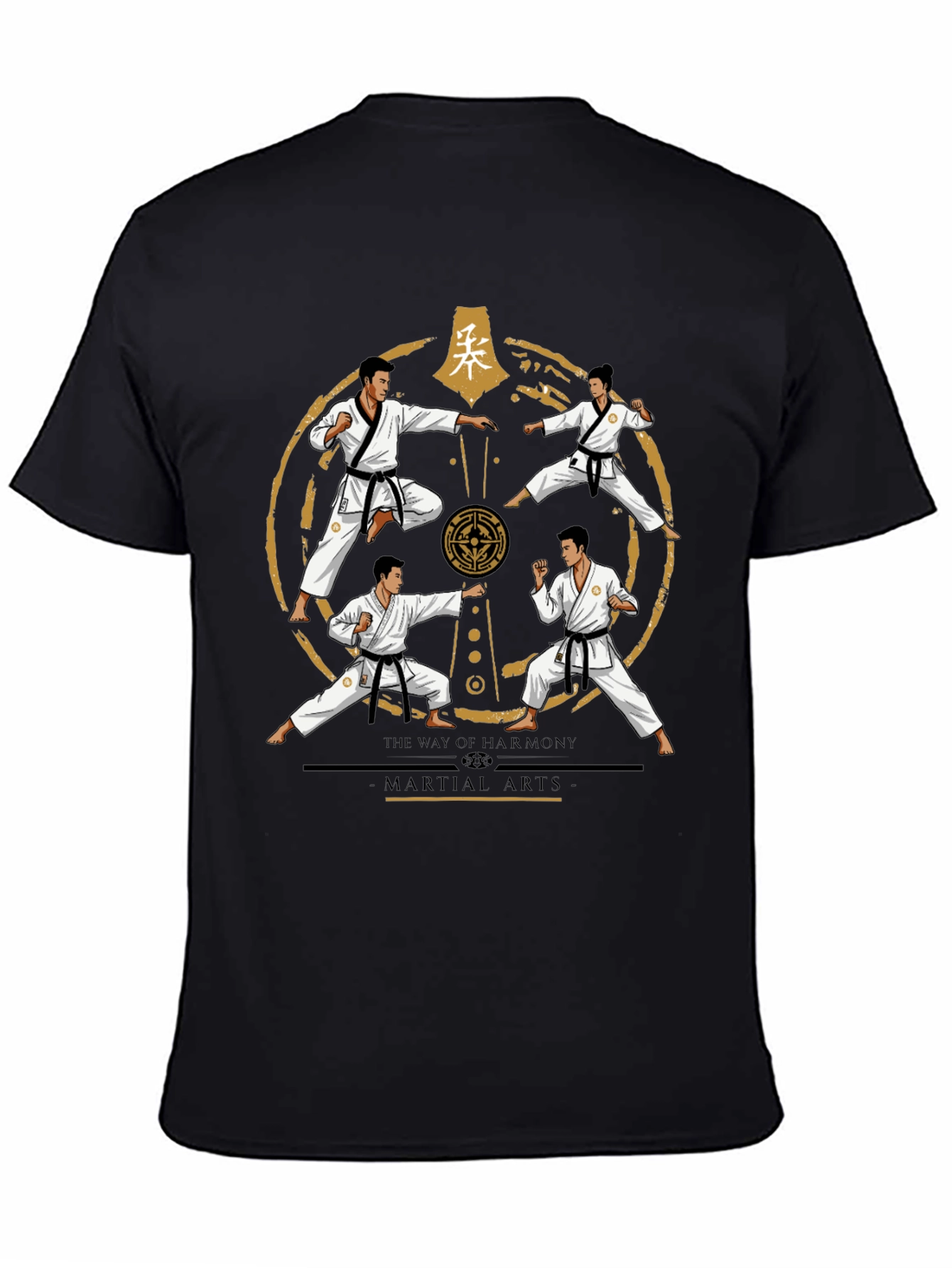 Martial Arts Harmony T-Shirt - Black Karate Tee