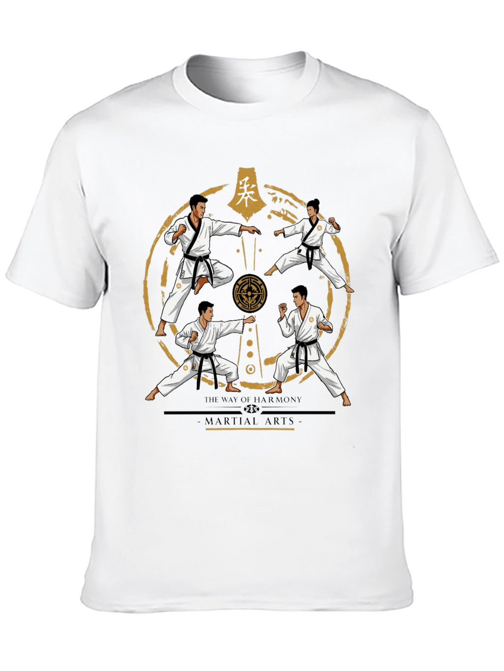 Martial Arts Harmony T-Shirt - Black Karate Tee