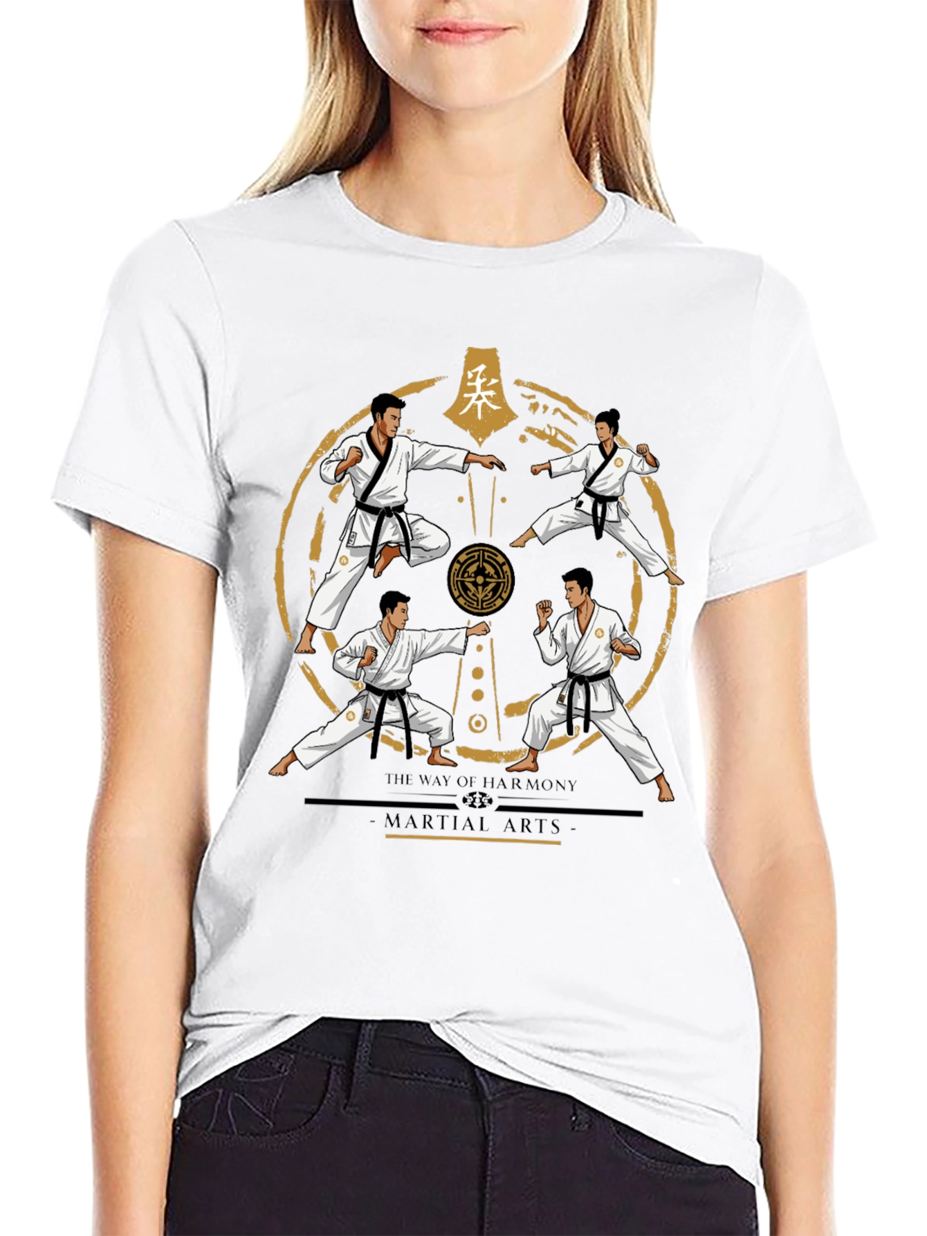 Martial Arts Harmony T-Shirt - Black Karate Tee