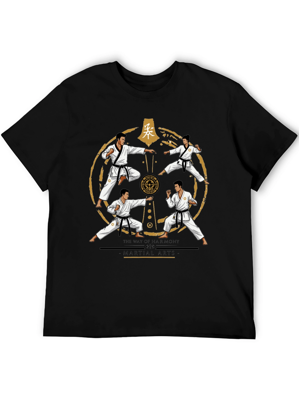 Martial Arts Harmony T-Shirt - Black Karate Tee
