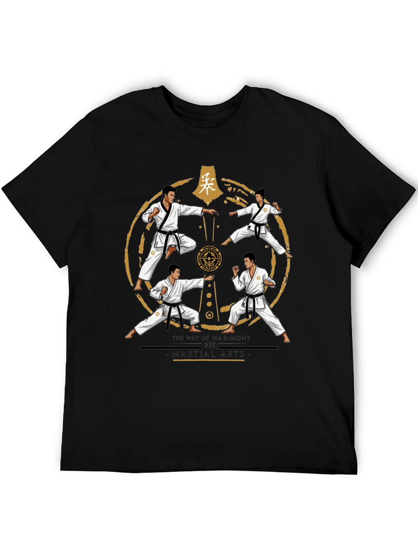Martial Arts Harmony T-Shirt - Black Karate Tee