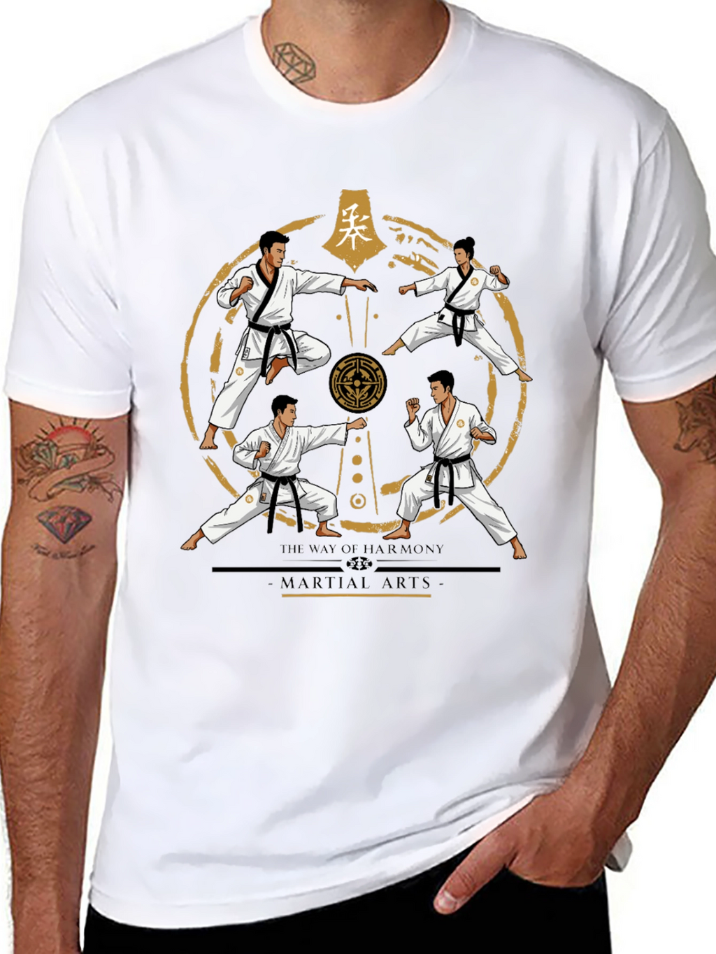 Martial Arts Harmony T-Shirt - Black Karate Tee