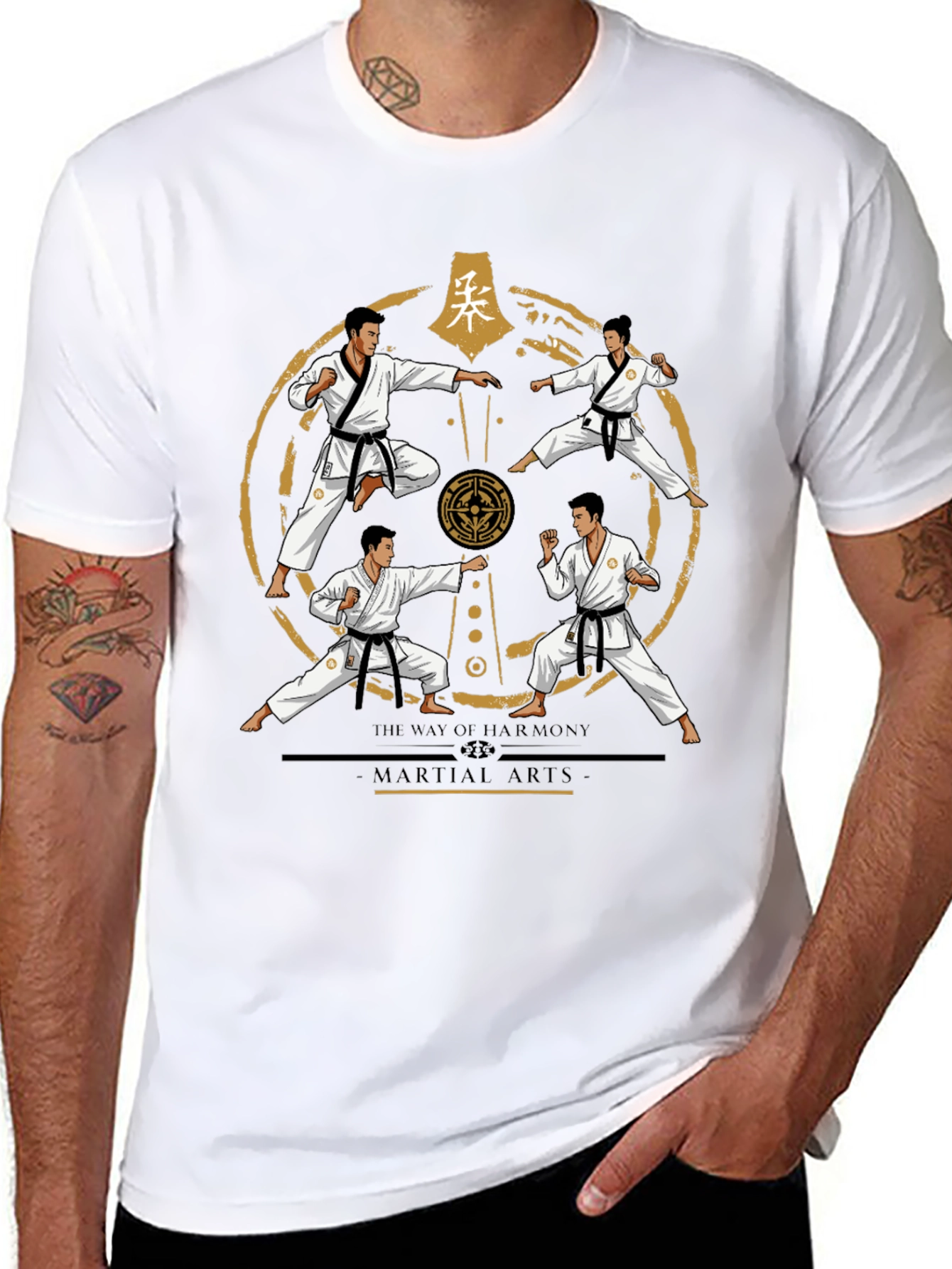 Martial Arts Harmony T-Shirt - Black Karate Tee