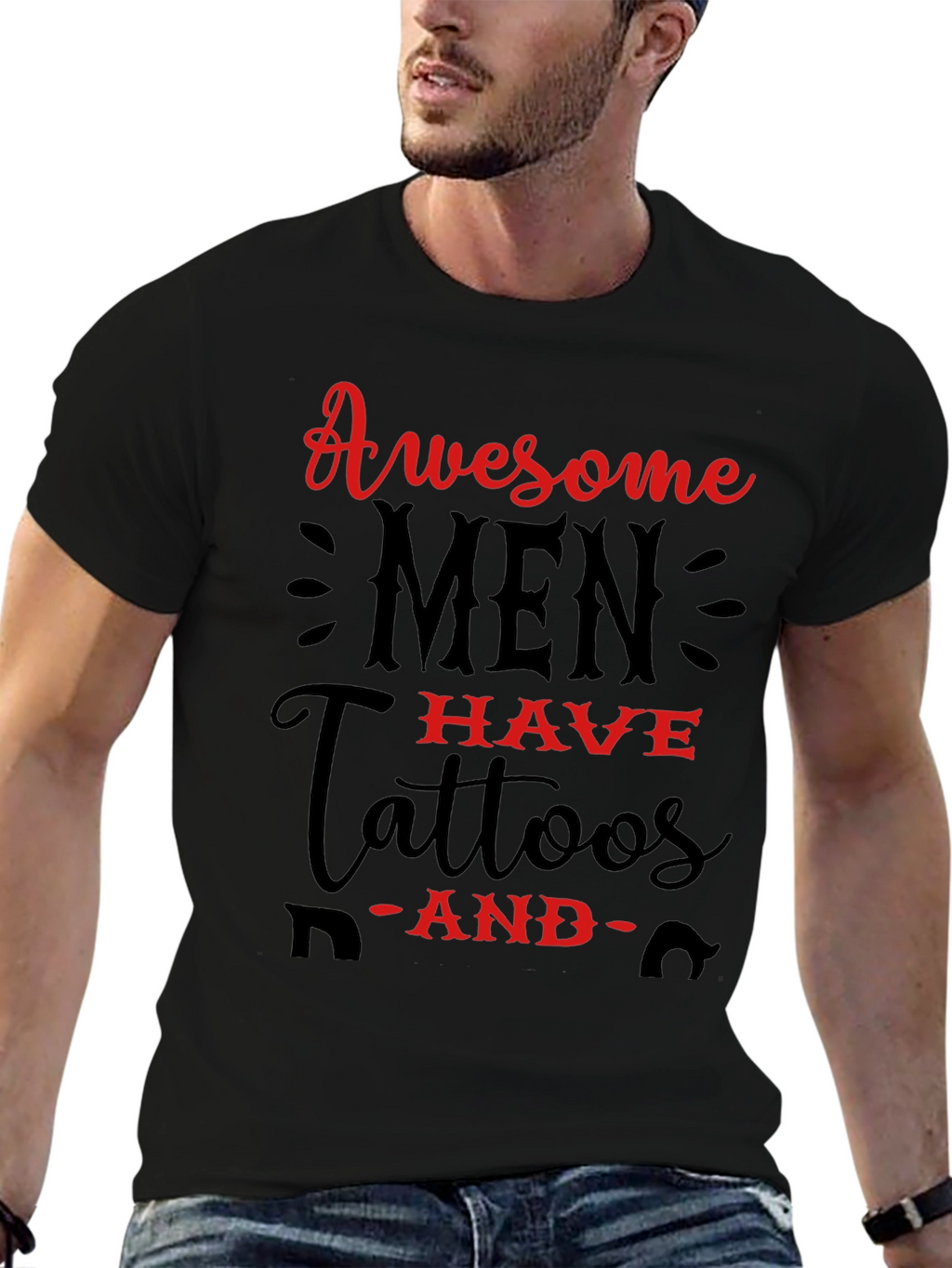 Awesome Men Have Tattoos Graphic Tee