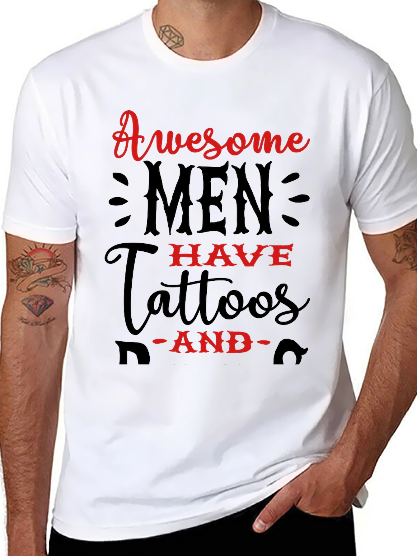 Awesome Men Have Tattoos Graphic Tee