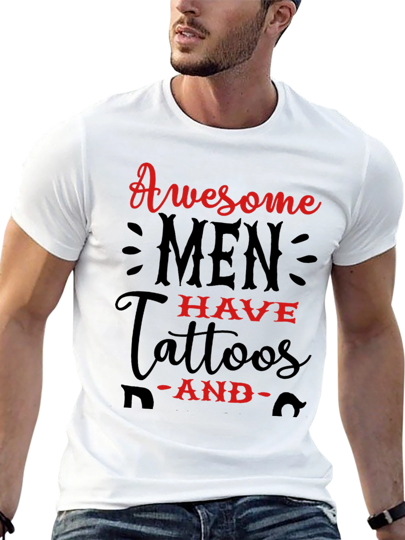 Awesome Men Have Tattoos Graphic Tee