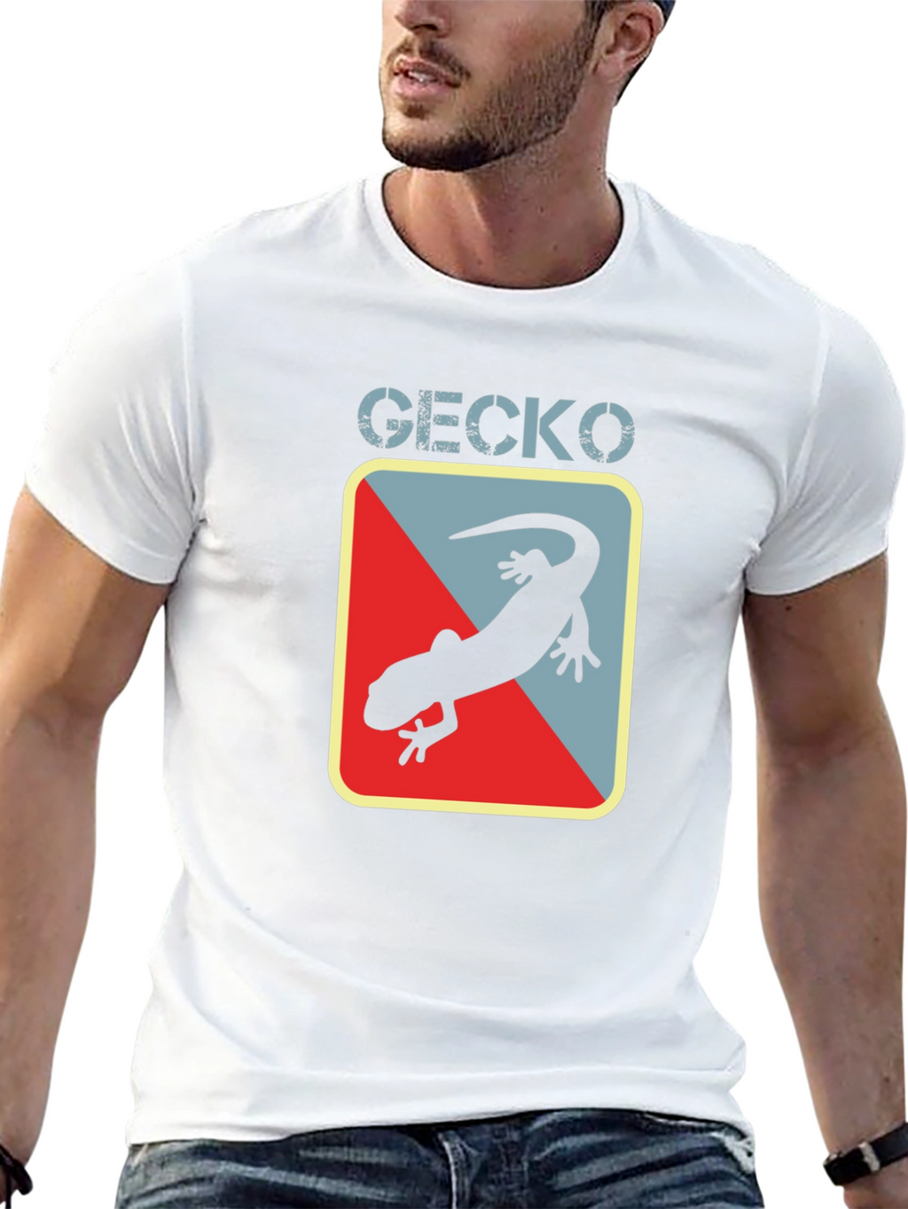 Gecko Graphic Tee - Black Cotton T-Shirt