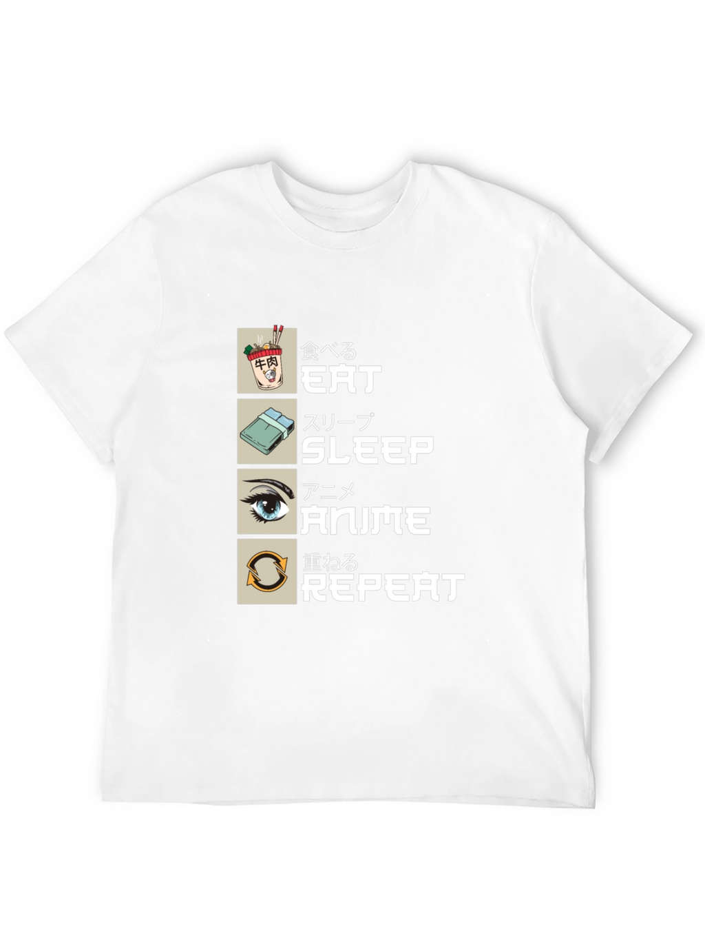Eat Sleep Anime Repeat T-Shirt - Otaku Style