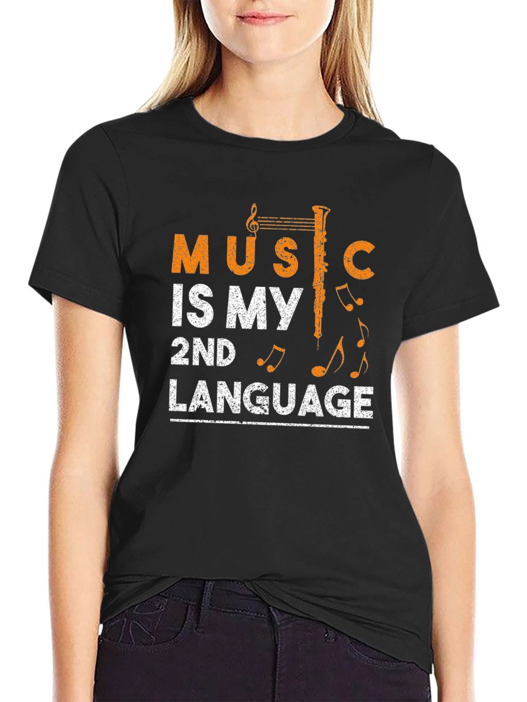 Music is My 2nd Language Graphic T-Shirt