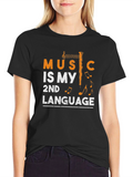 Music is My 2nd Language Graphic T-Shirt