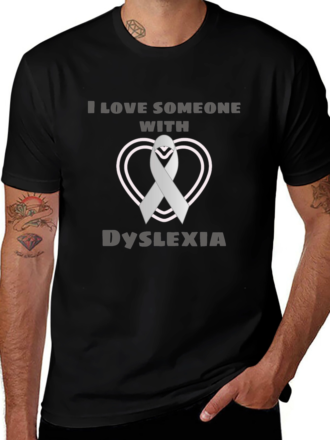 Dyslexia Awareness Ribbon Heart T-Shirt