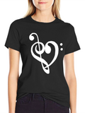 Music Heart T-Shirt - Black Graphic Tee