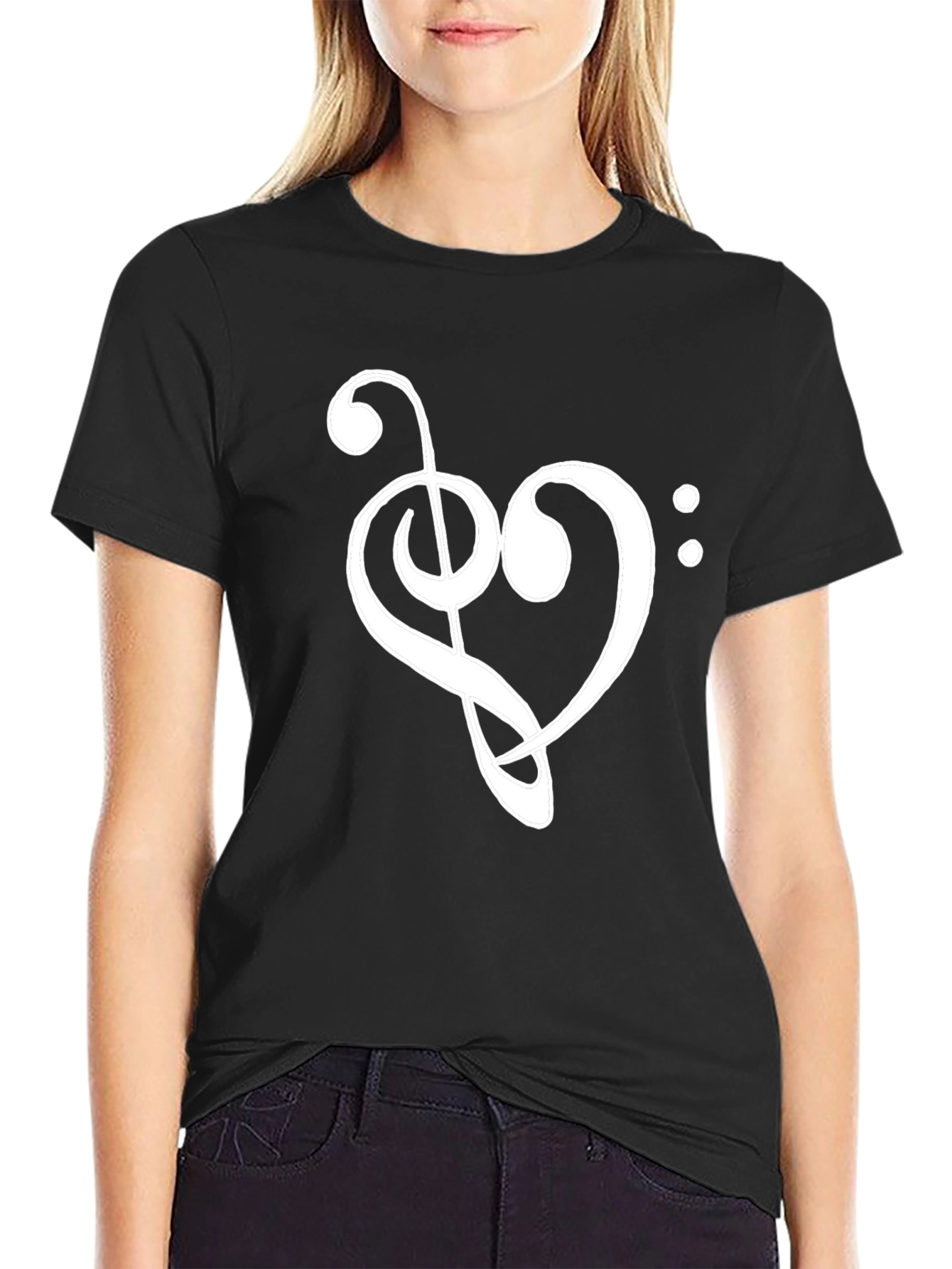Music Heart T-Shirt - Black Graphic Tee