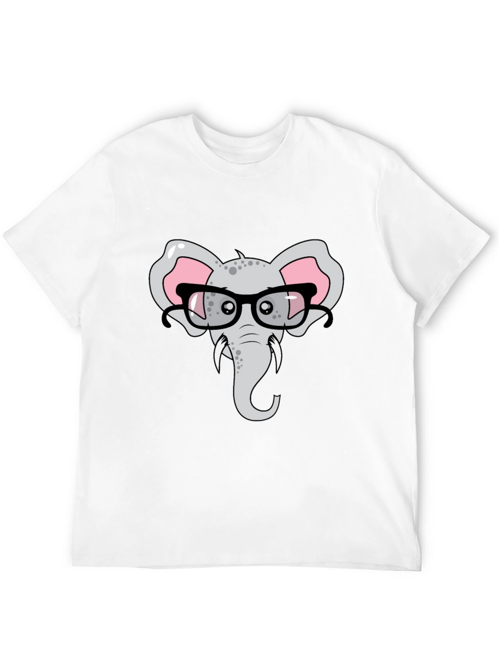 Elephant with Glasses Graphic T-Shirt