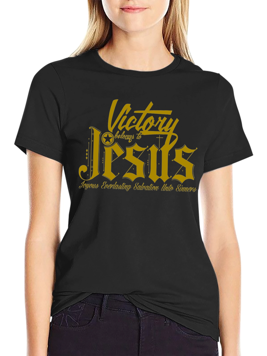 Victory Belongs to Jesus Black T-Shirt