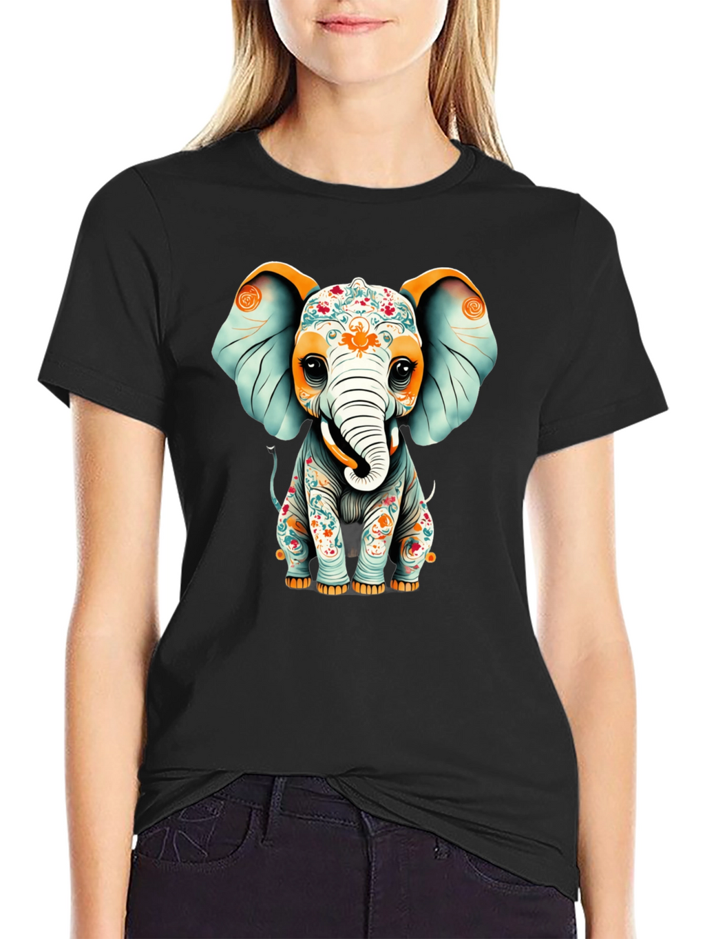 Elephant Graphic T-Shirt - Black