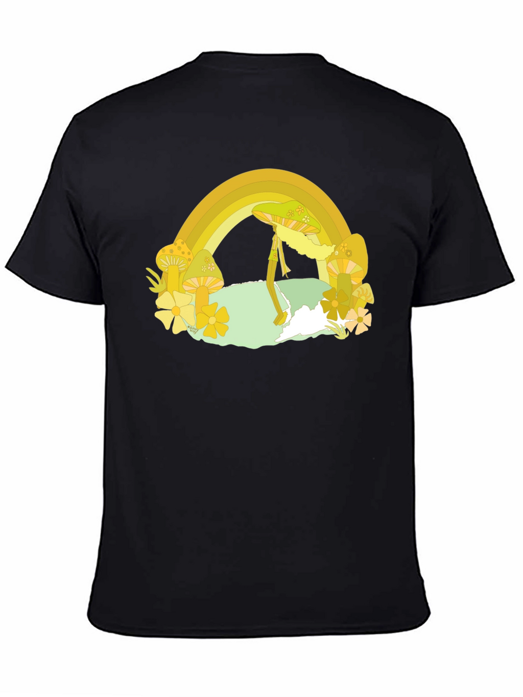 Rainbow Mushroom Graphic Tee - Retro Style