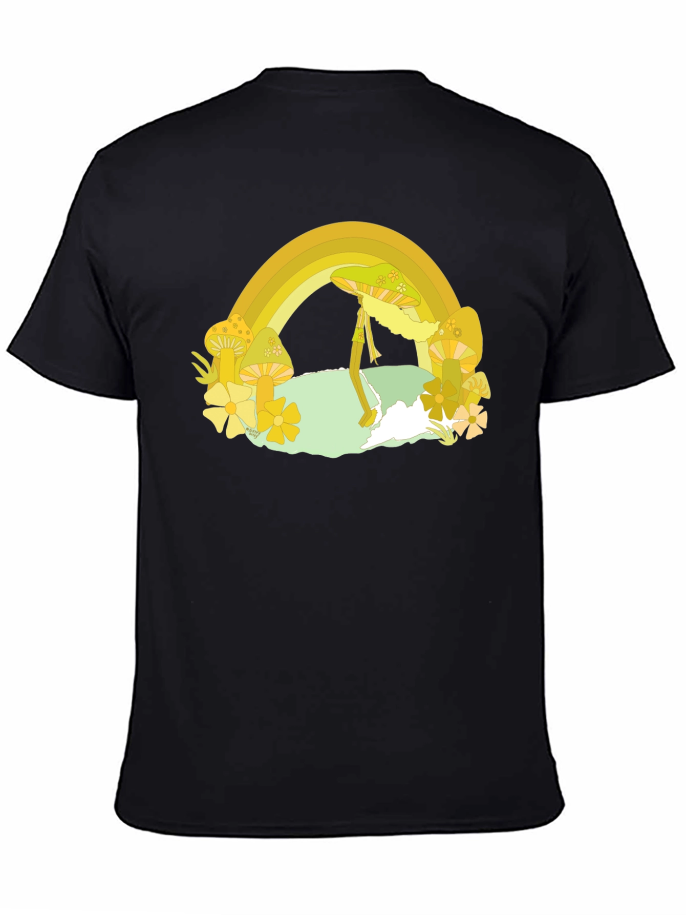 Rainbow Mushroom Graphic Tee - Retro Style