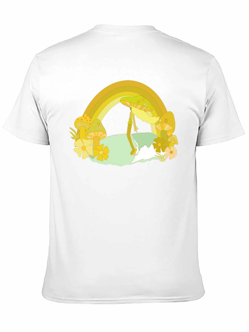 Rainbow Mushroom Graphic Tee - Retro Style