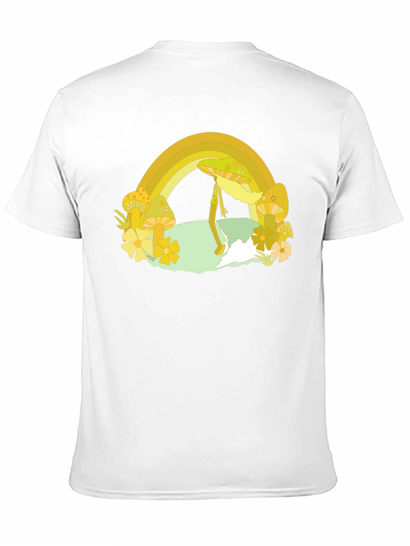 Rainbow Mushroom Graphic Tee - Retro Style
