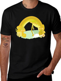 Rainbow Mushroom Graphic Tee - Retro Style