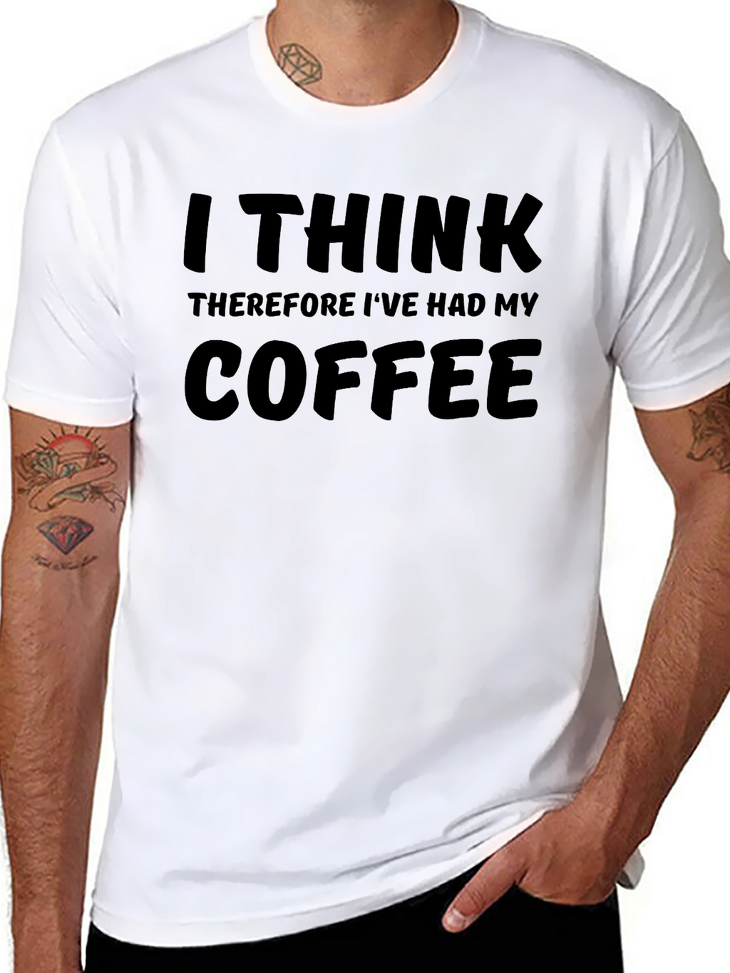 I Think Coffee Mens Black T-Shirt