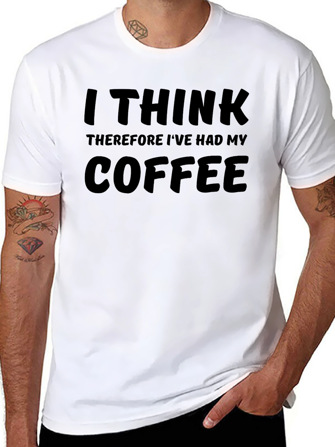 I Think Coffee Mens Black T-Shirt
