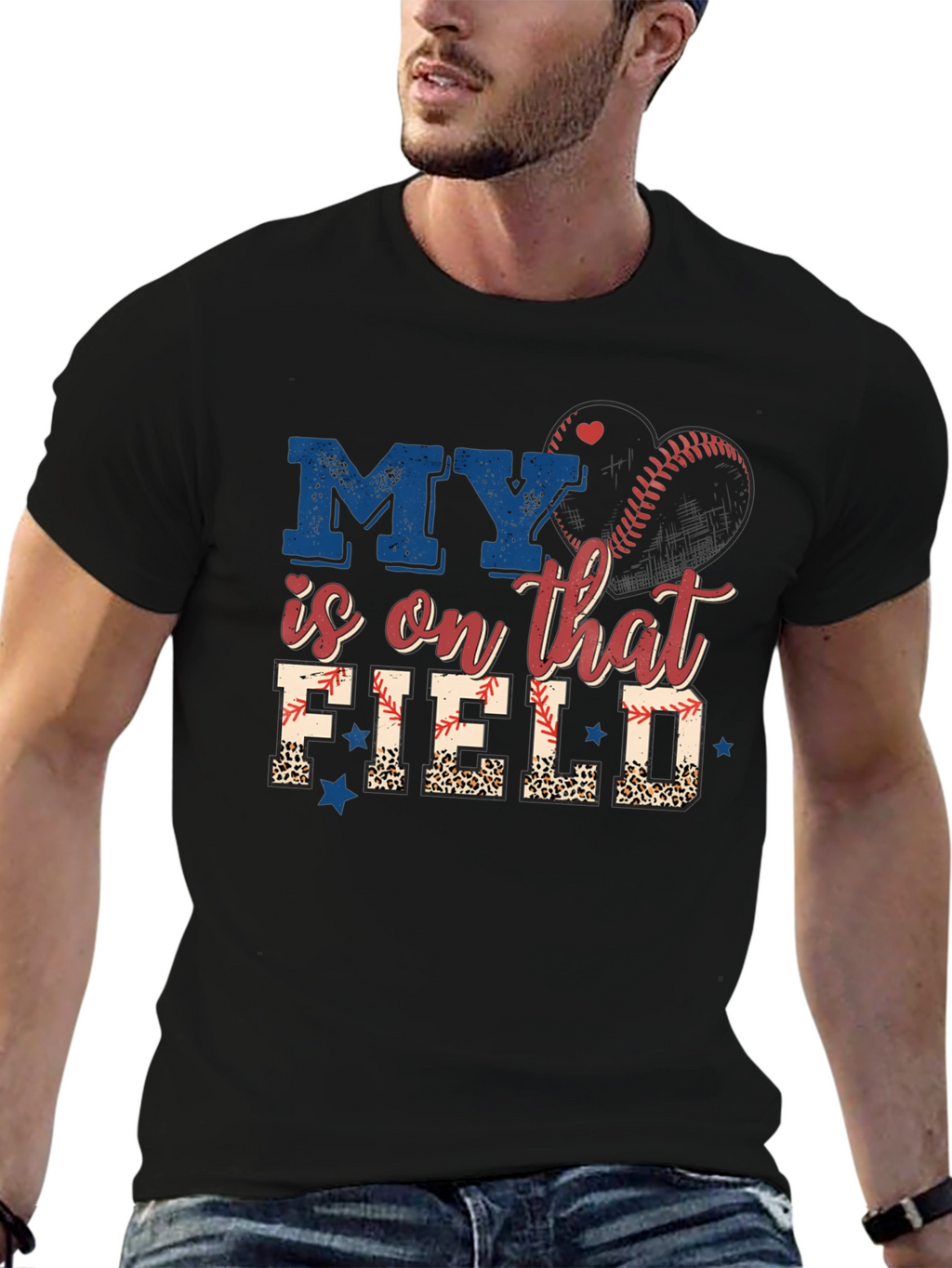 My Heart is on That Field Baseball T-Shirt
