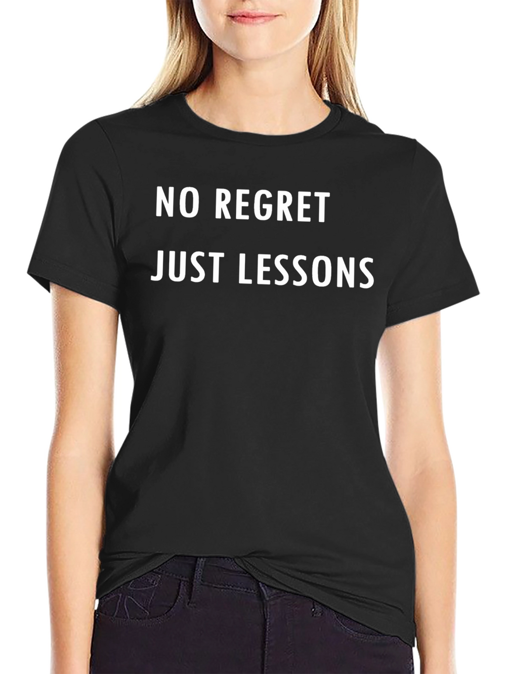 No Regret Just Lessons Black T-Shirt