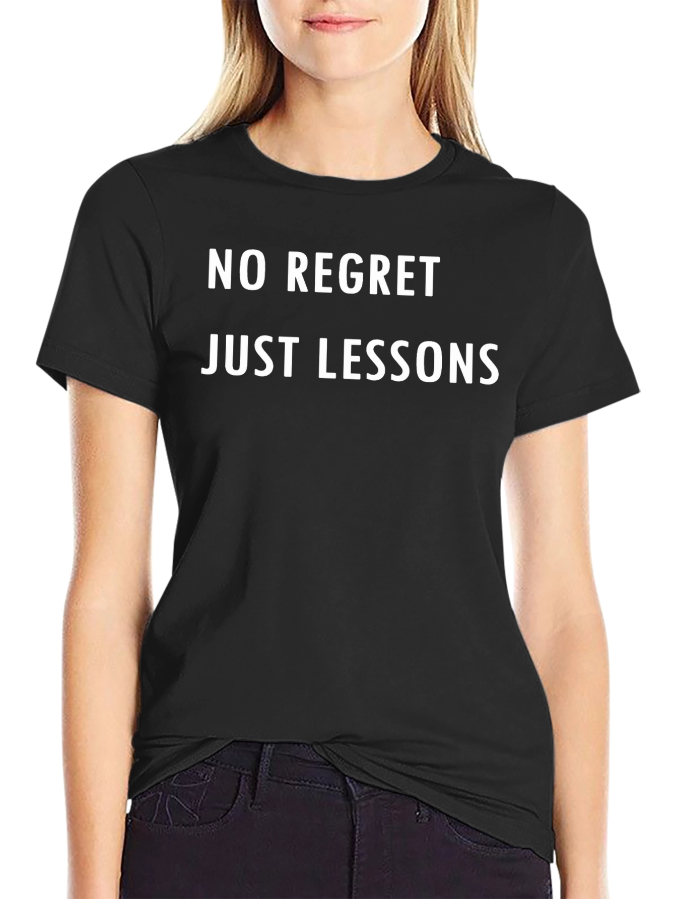 No Regret Just Lessons Black T-Shirt