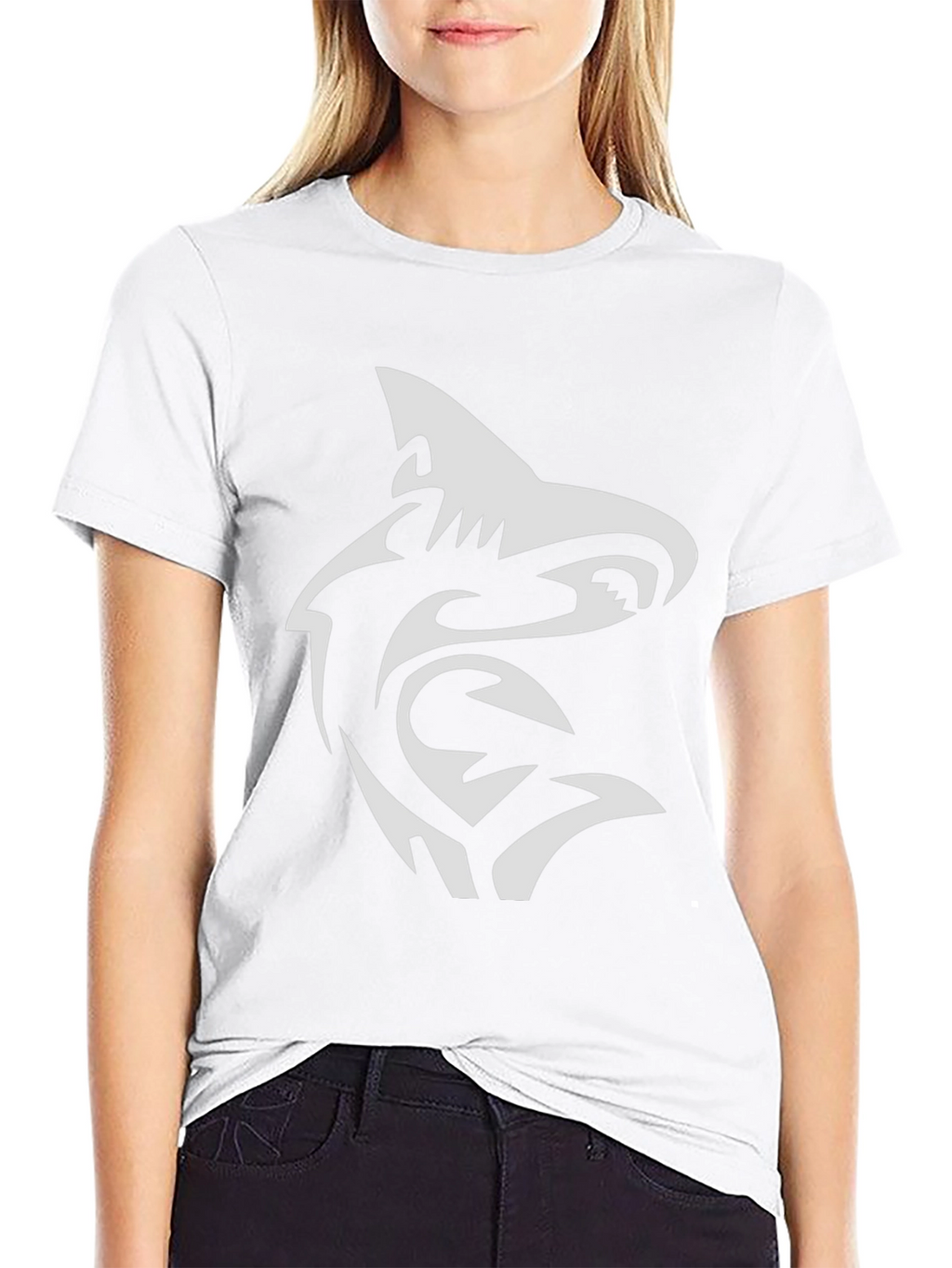 Shark Tribal Graphic Black T-Shirt