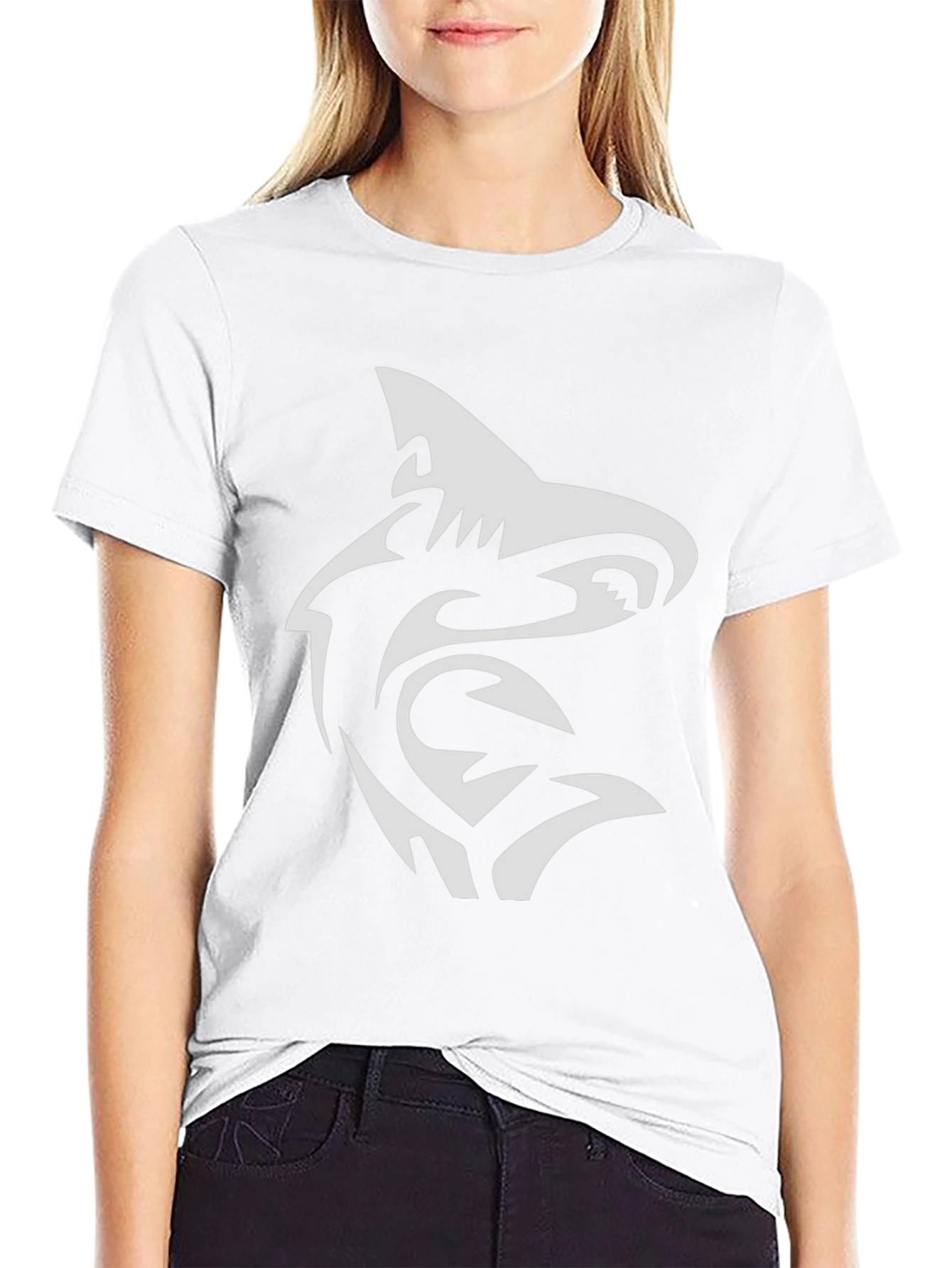 Shark Tribal Graphic Black T-Shirt