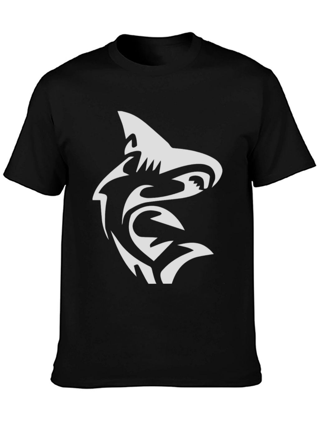 Shark Tribal Graphic Black T-Shirt