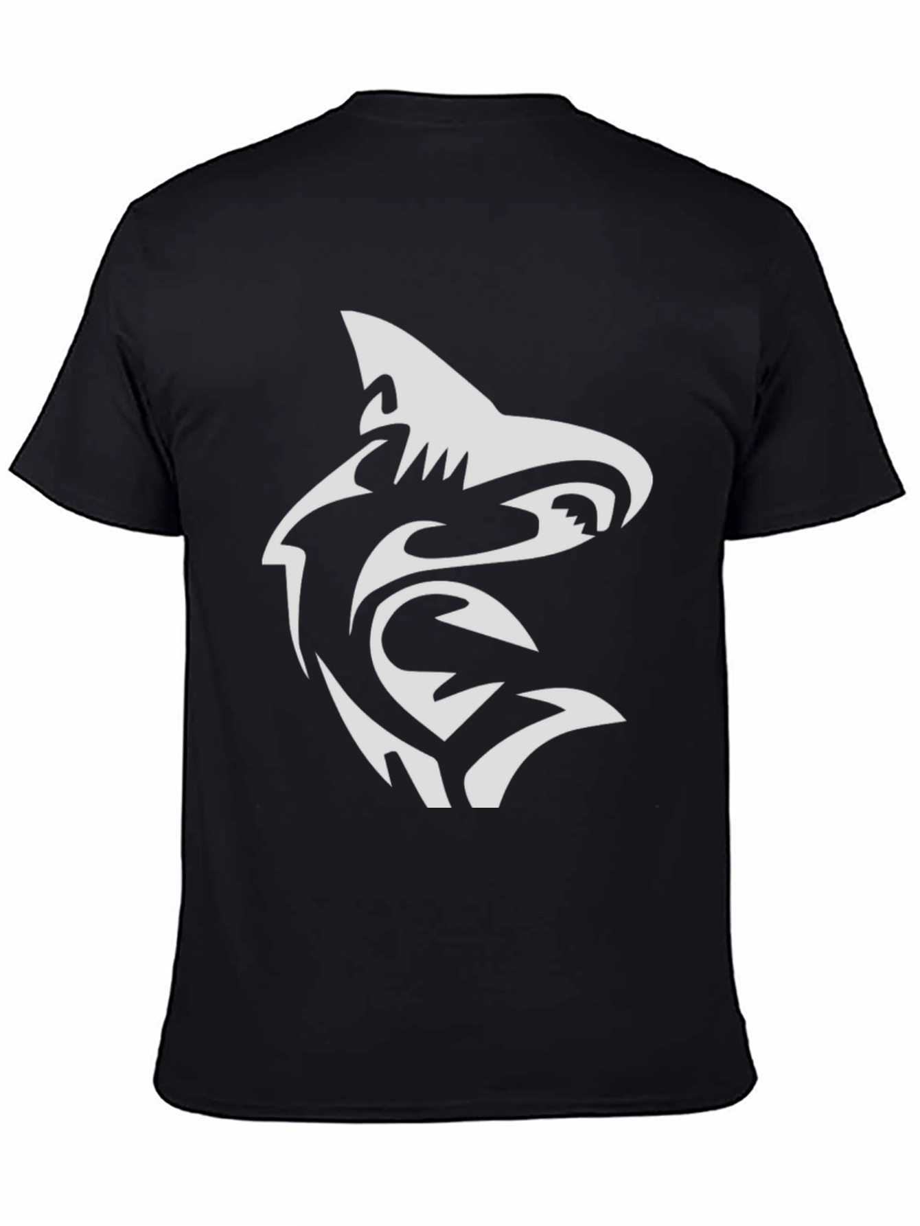 Shark Tribal Graphic Black T-Shirt