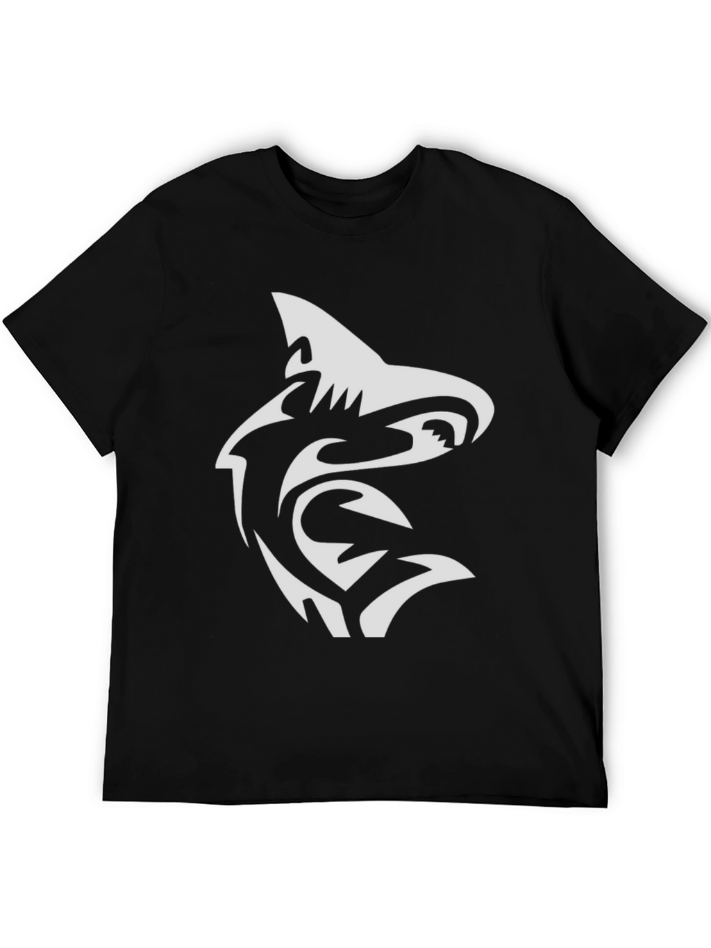 Shark Tribal Graphic Black T-Shirt