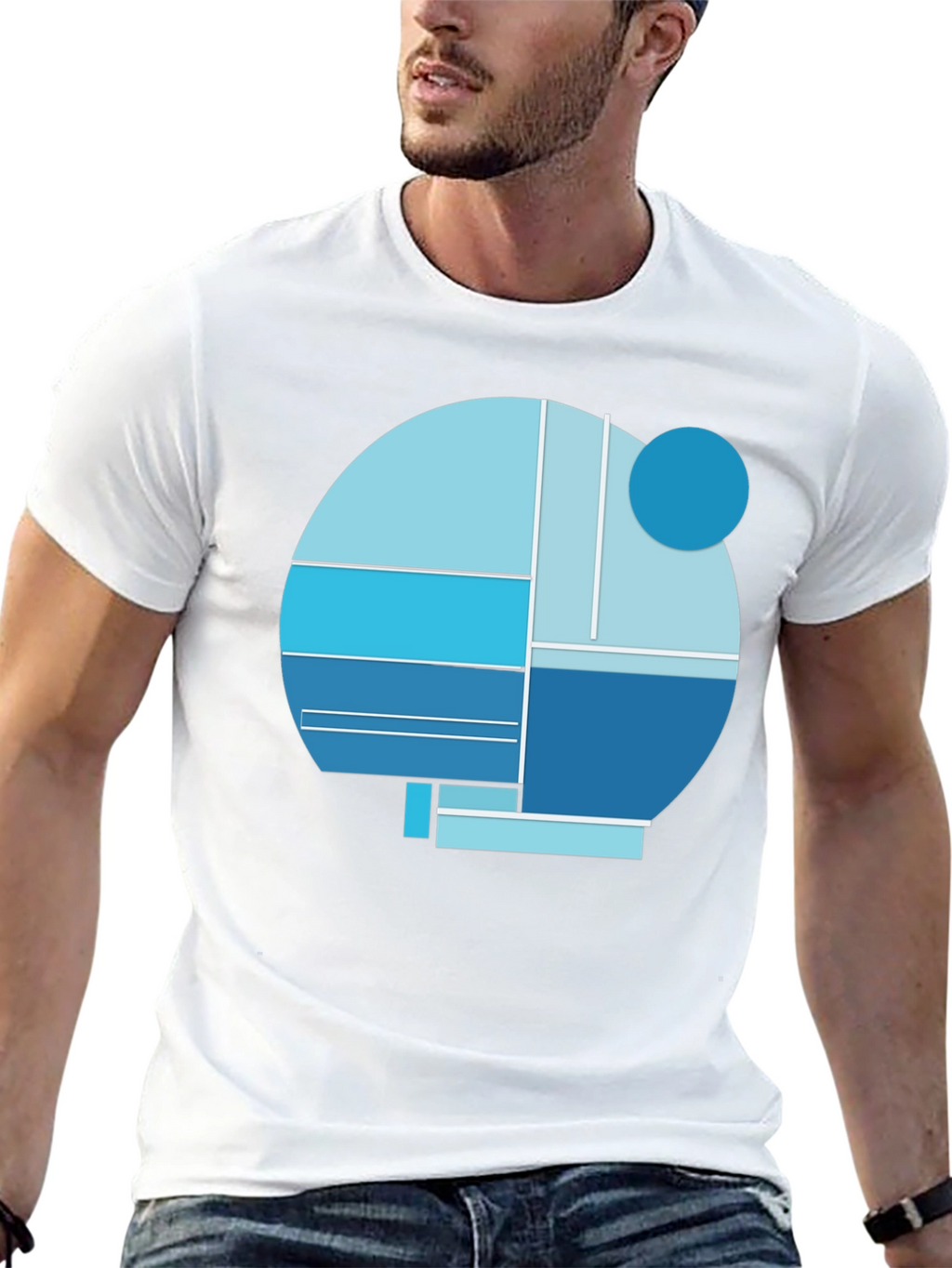 Abstract Geometric Graphic Tee - Modern Design
