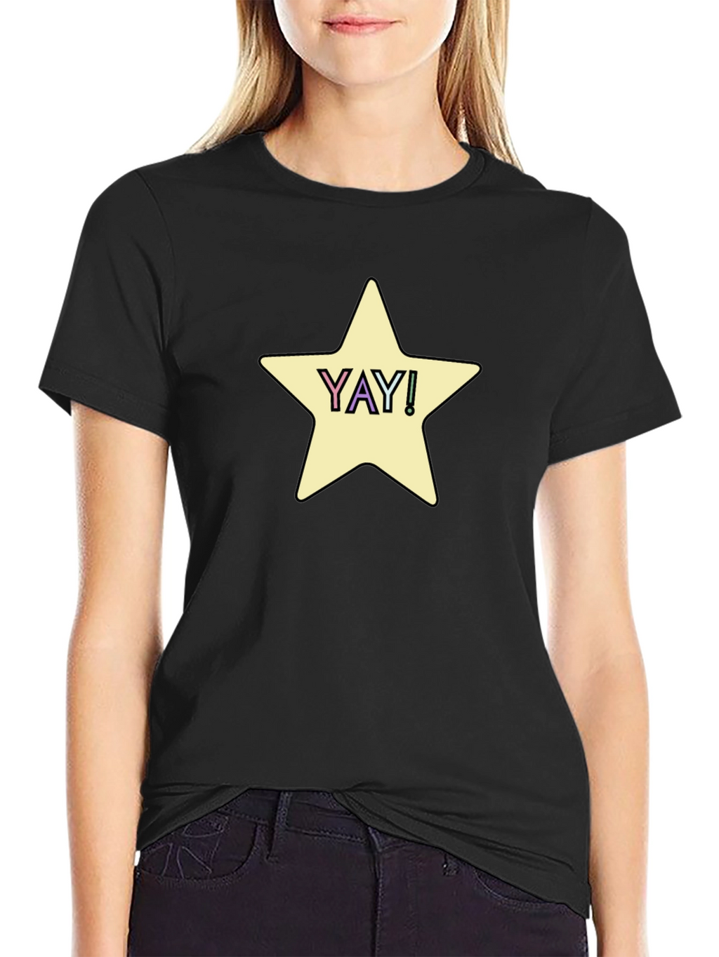 YAY! Star Graphic Tee - Casual Comfort