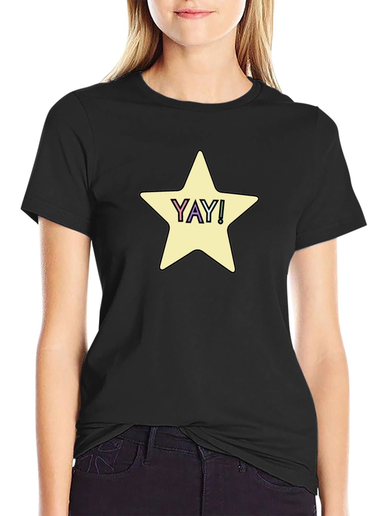 YAY! Star Graphic Tee - Casual Comfort