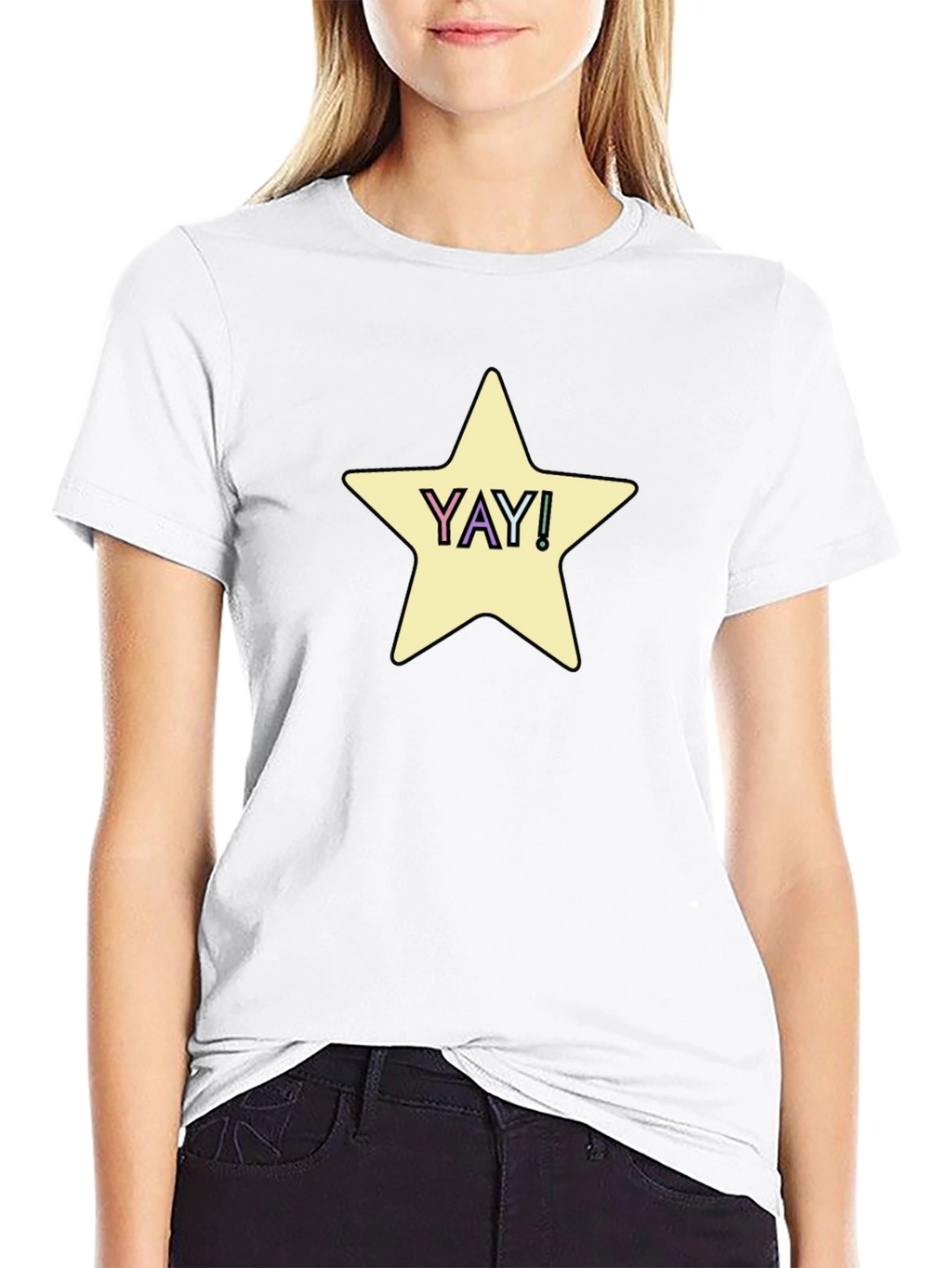YAY! Star Graphic Tee - Casual Comfort