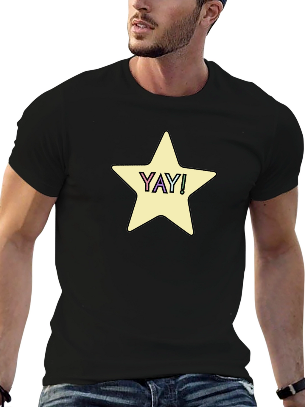 YAY! Star Graphic Tee - Casual Comfort