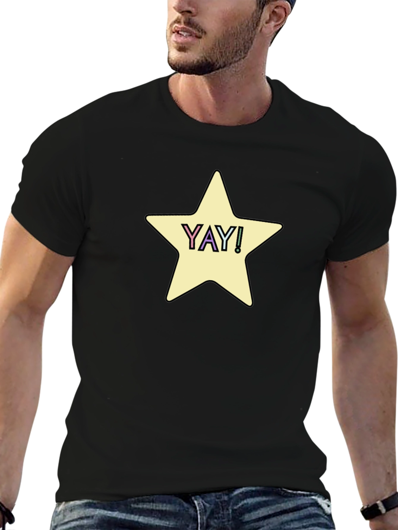 YAY! Star Graphic Tee - Casual Comfort