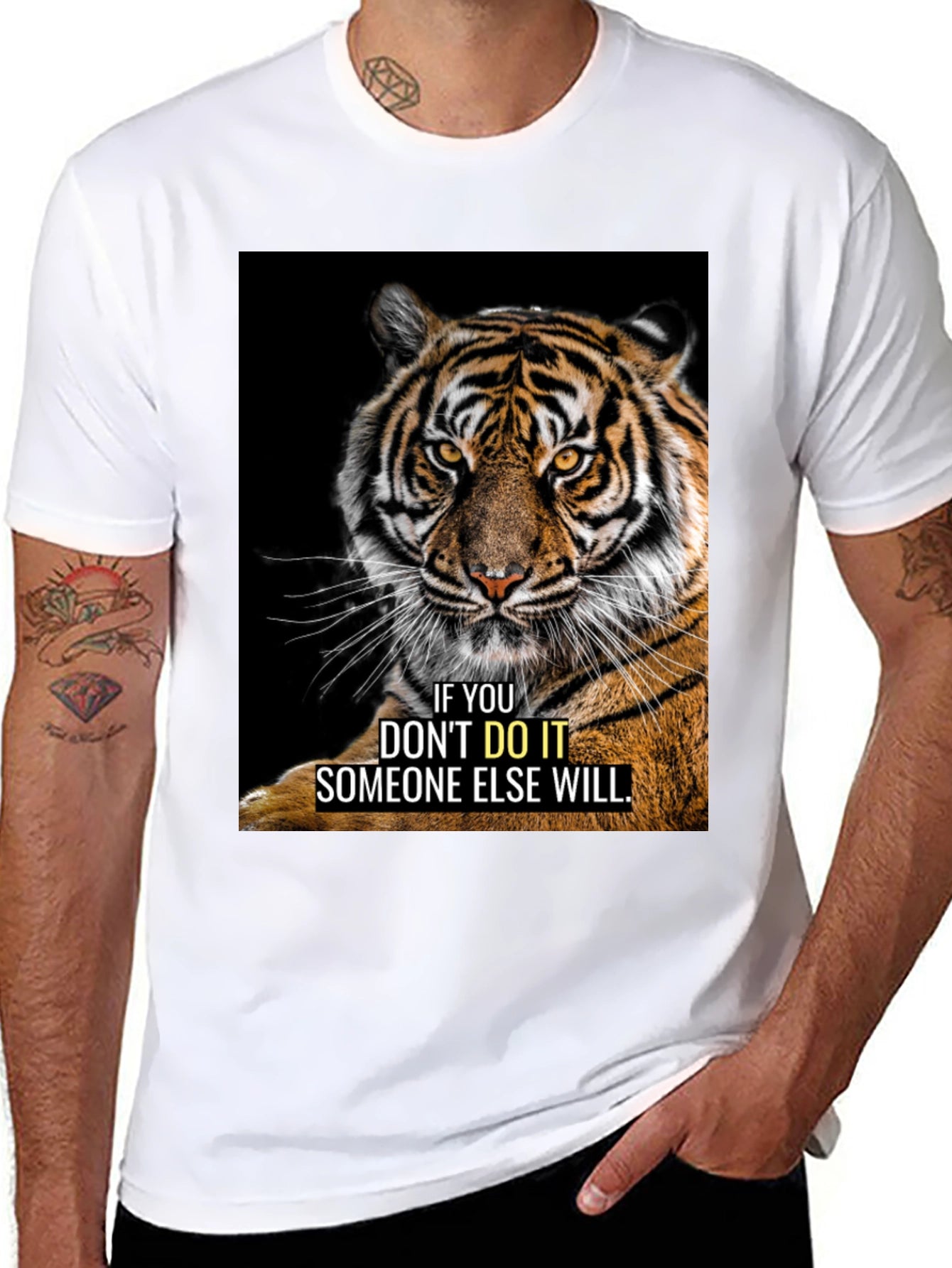 Tiger Graphic Motivational T-Shirt