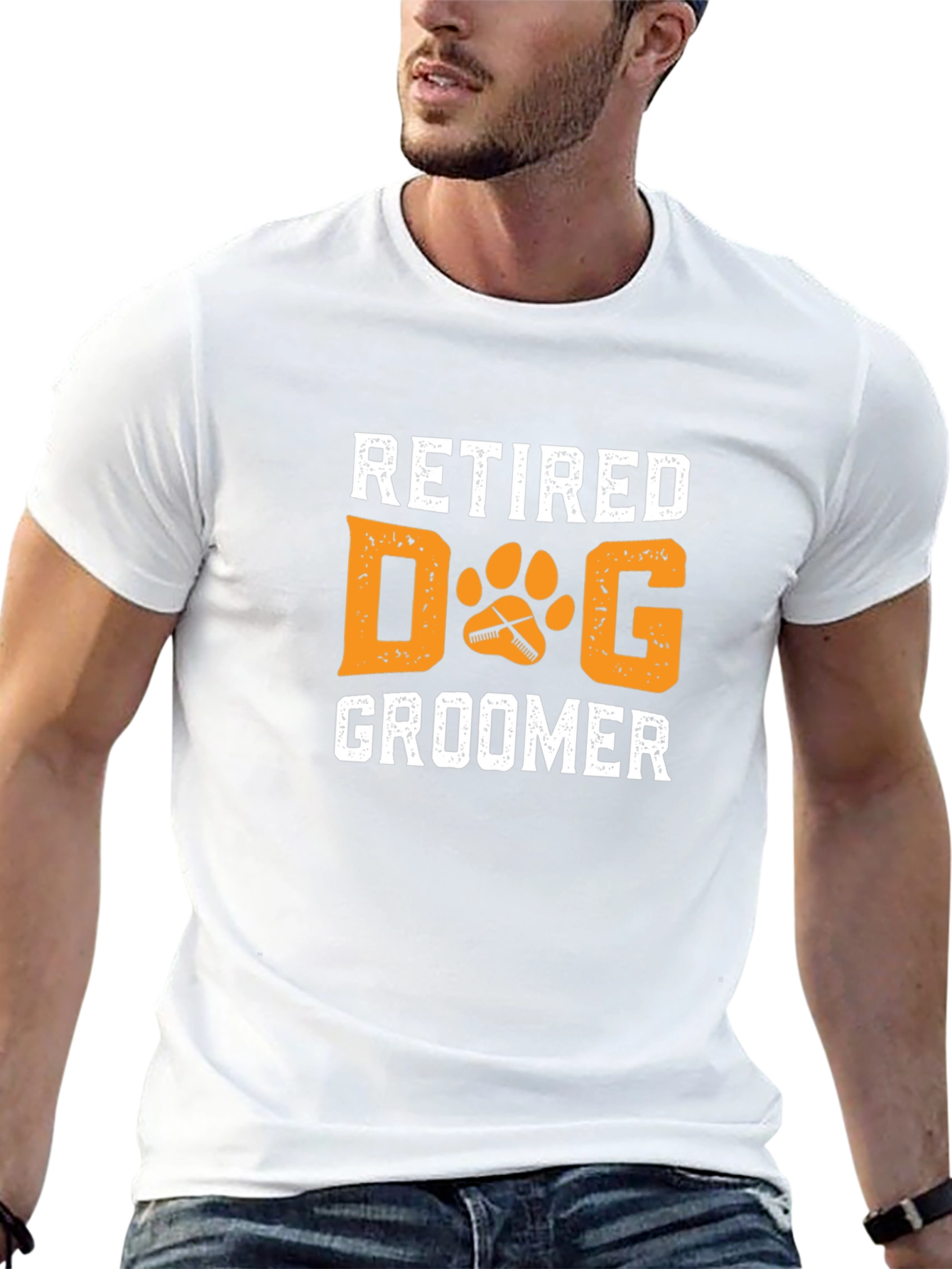 Retired Dog Groomer T-Shirt - Novelty Graphic Tee
