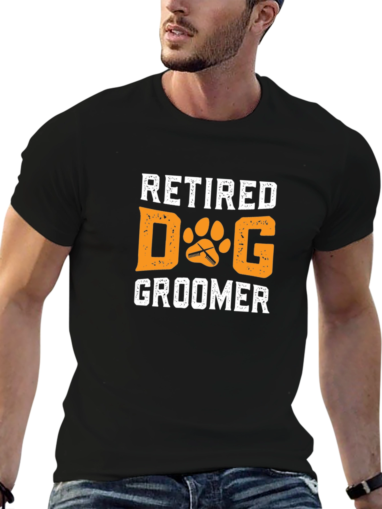Retired Dog Groomer T-Shirt - Novelty Graphic Tee
