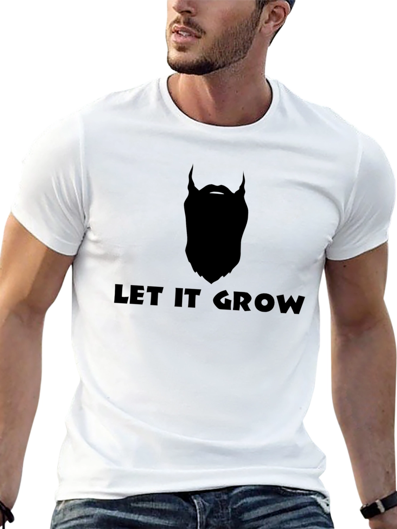 Let it Grow Beard Graphic Tee - Black