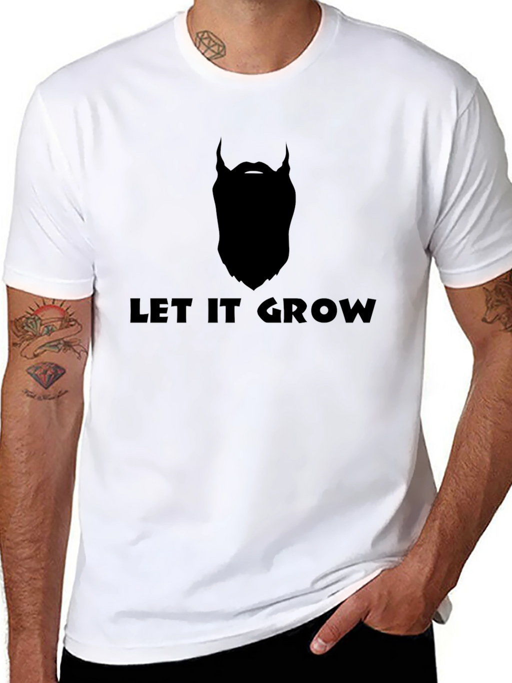Let it Grow Beard Graphic Tee - Black