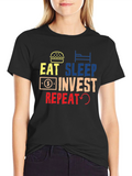 Eat Sleep Invest Repeat Graphic Tee