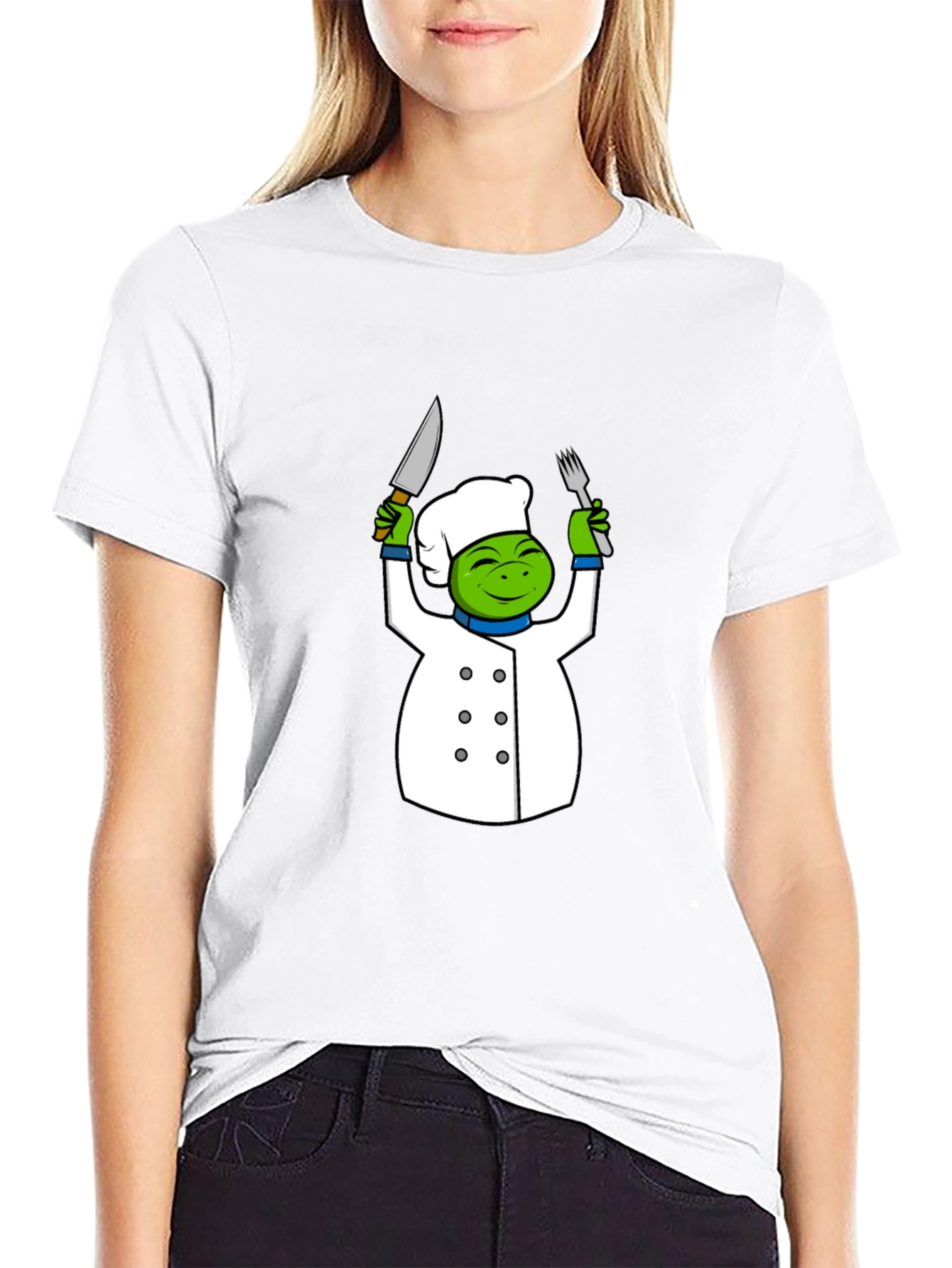 Chef Frog Graphic T-Shirt - Funny Cartoon Cook Tee