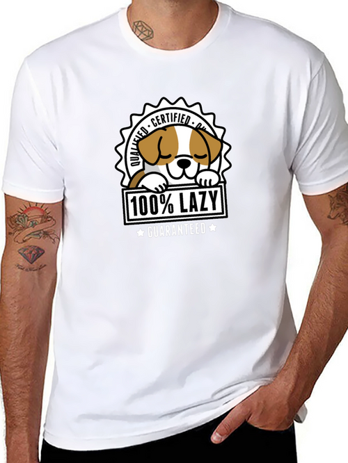 100% Lazy Certified Dog Graphic Tee