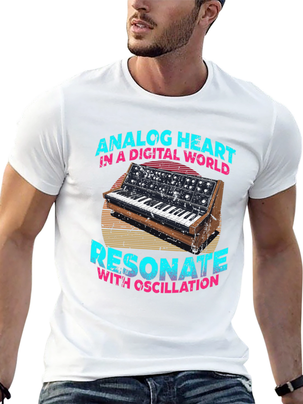 Analog Heart T-Shirt: Digital World Resonate with Oscillation